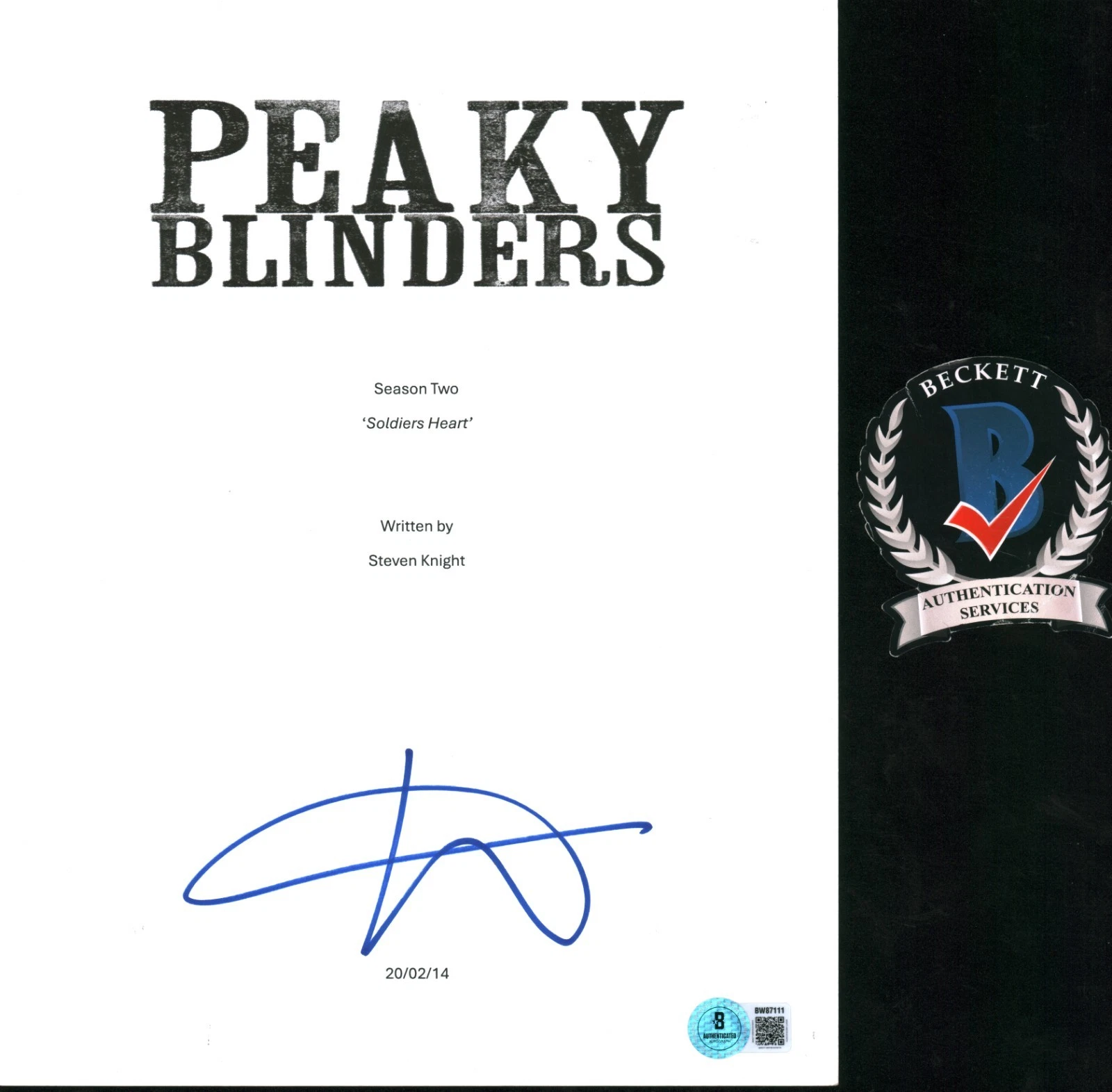 Steven Knight Signed Autographed Peaky Blinders Full Episode Script w/ BAS COA