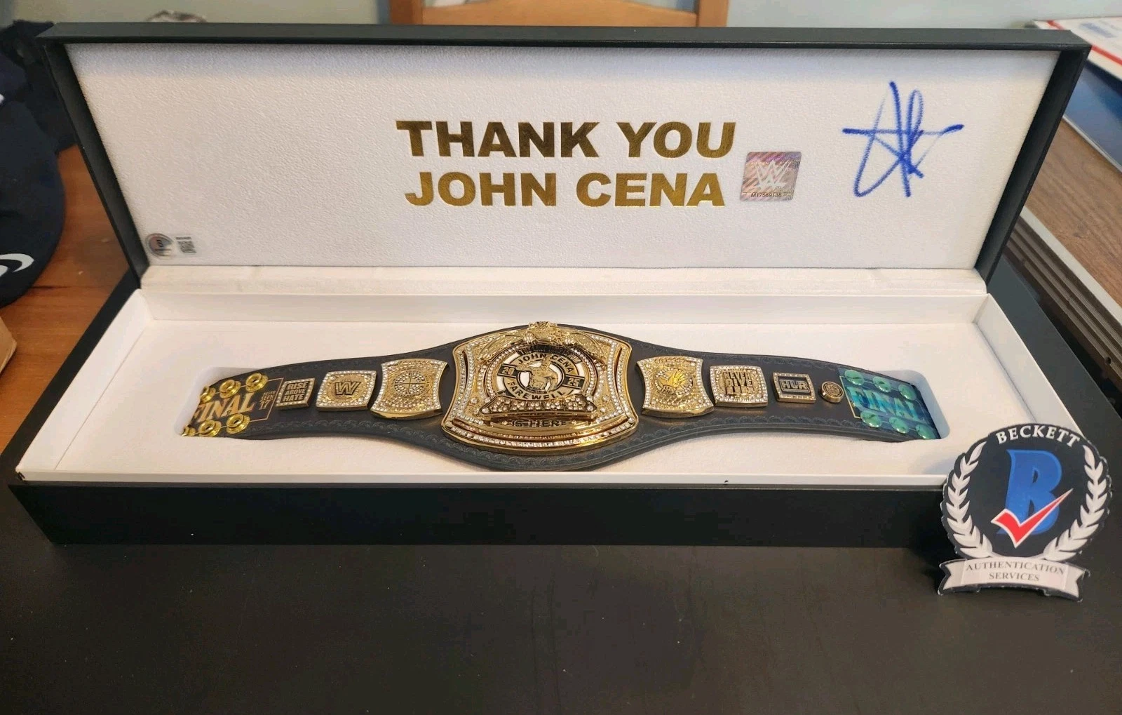 John Cena Signed Belt Mini Spinner Farewell Tour PROOF LOOK 17x Champ BAS COA