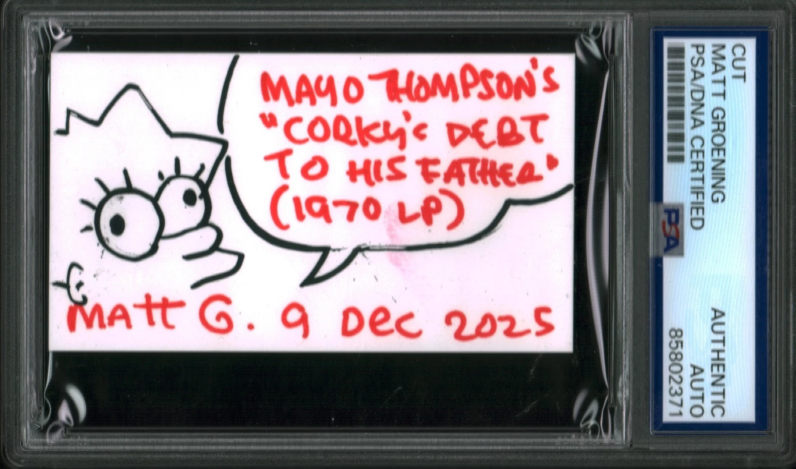 Matt Groening Signed Autograph PSA/DNA Sketch Card The Simpsons Lisa Creator