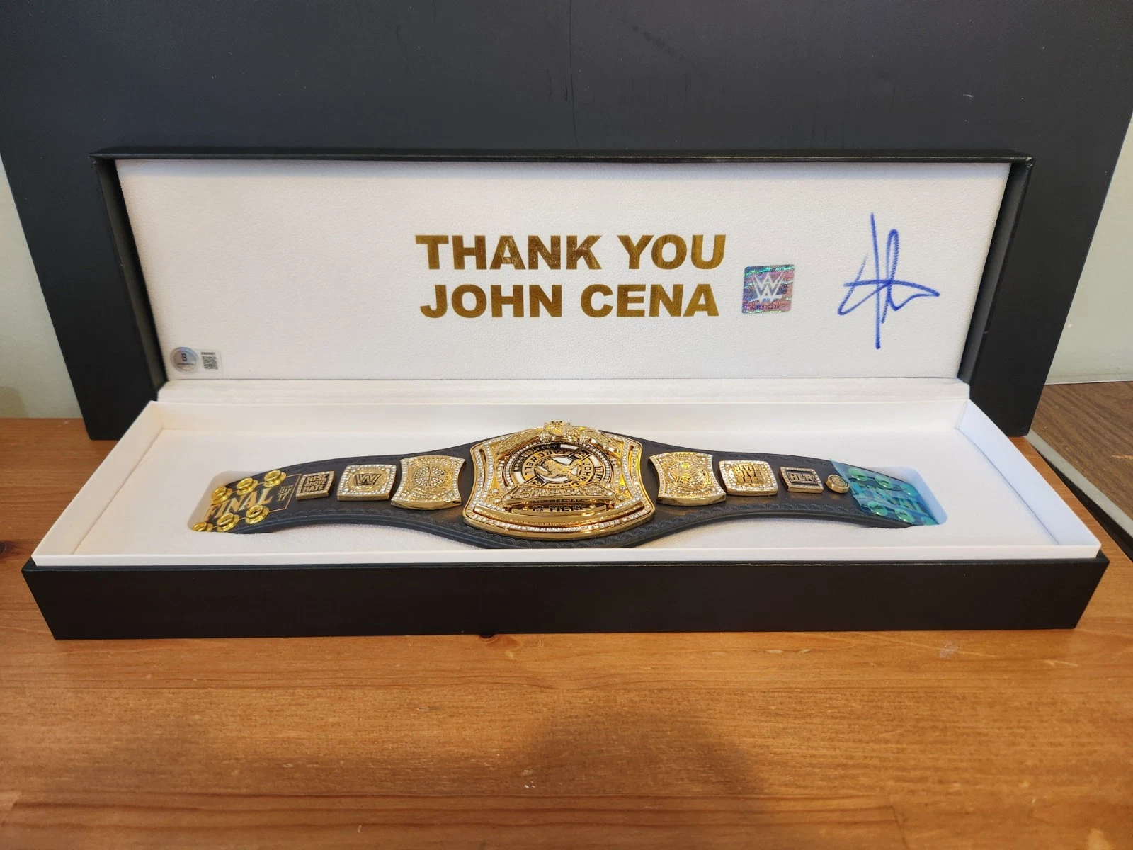 John Cena Signed Belt Mini Spinner Farewell Tour The Last Time Is Now BAS COA