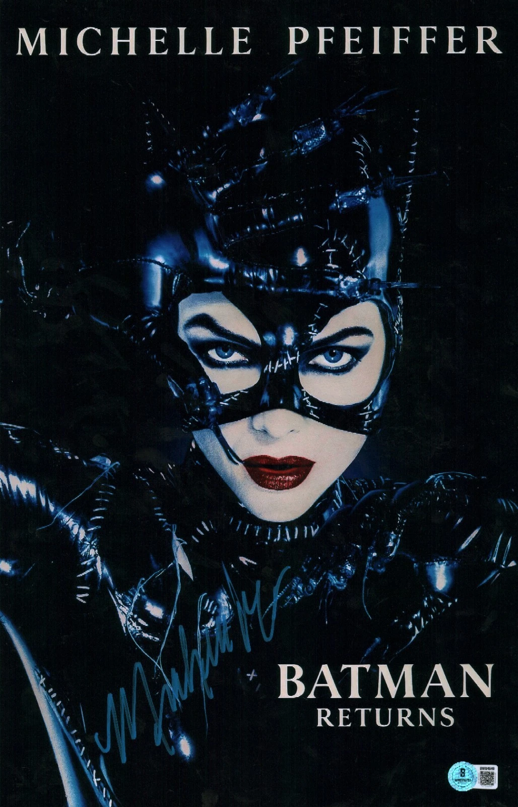 MICHELLE PFEIFFER SIGNED AUTOGRAPHED CATWOMAN BATMAN 11×17 PHOTO POSTER BAS COA COLLECTIBLE MEMORABILIA