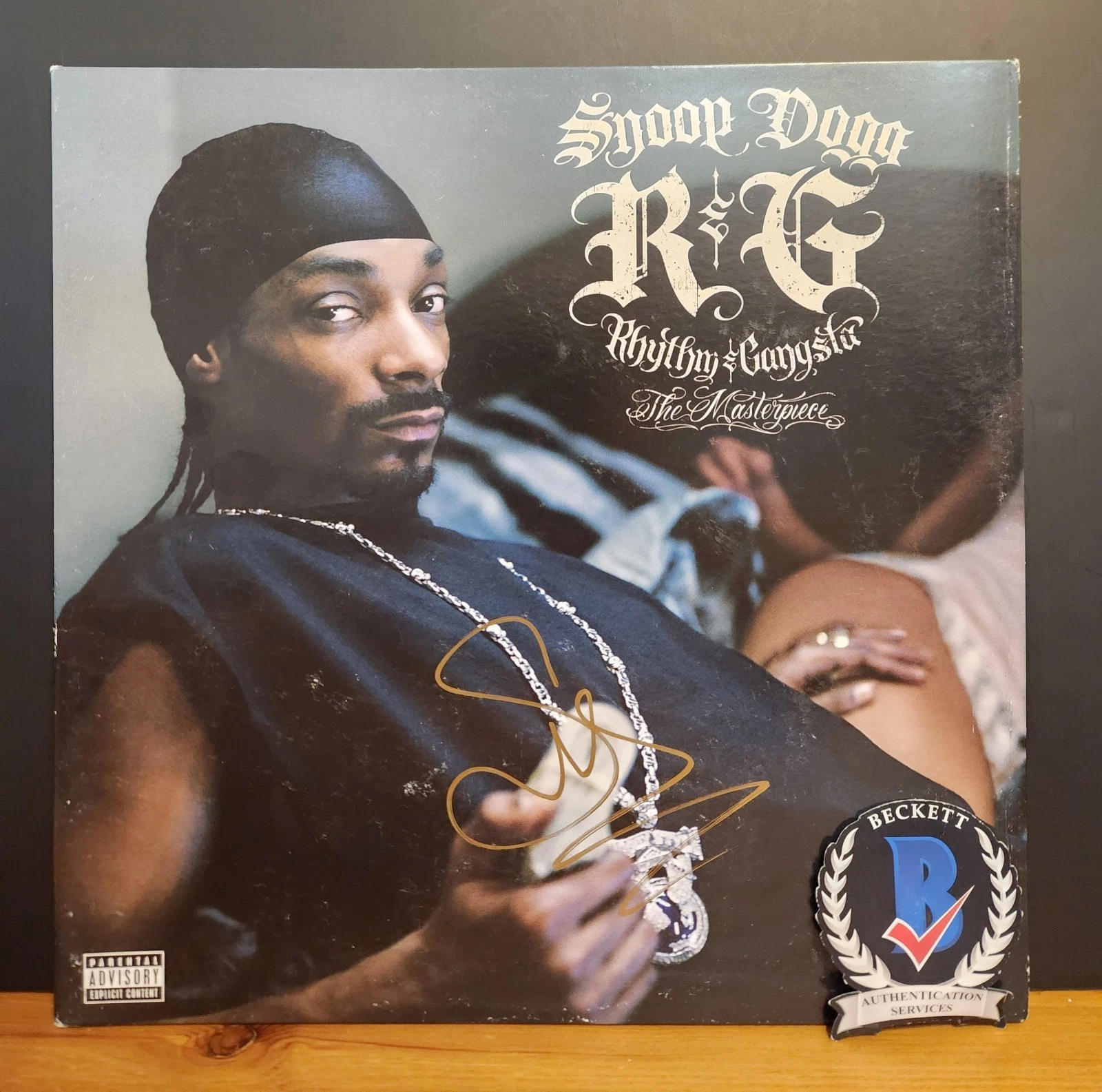 Snoop Dogg Signed Rhythm & Gangsta Vinyl Sleeve Only Legendary Rapper BAS COA