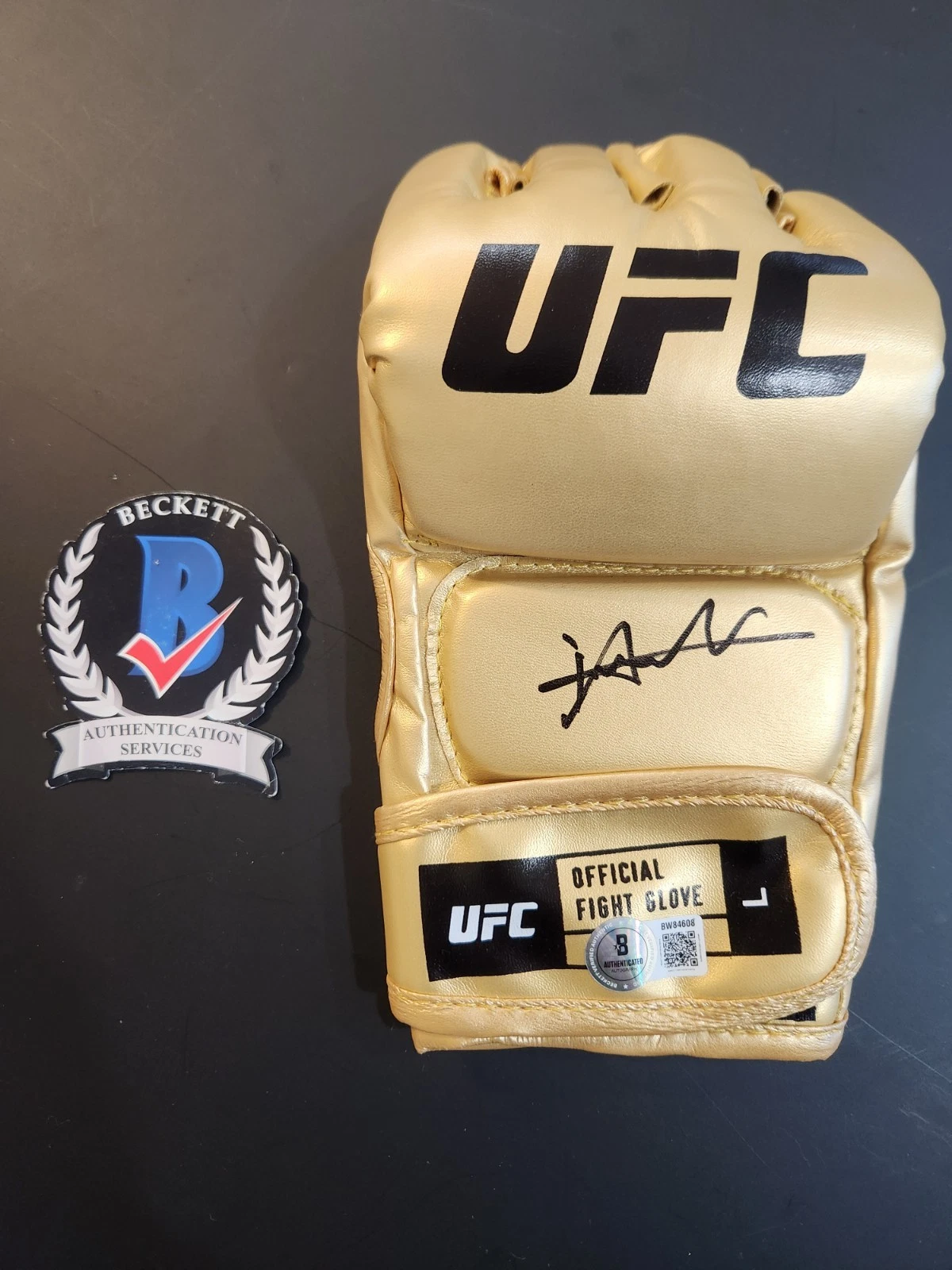 Nassourdine Imavov Signed Autographed UFC Gold Glove French Future Champ COA BAS
