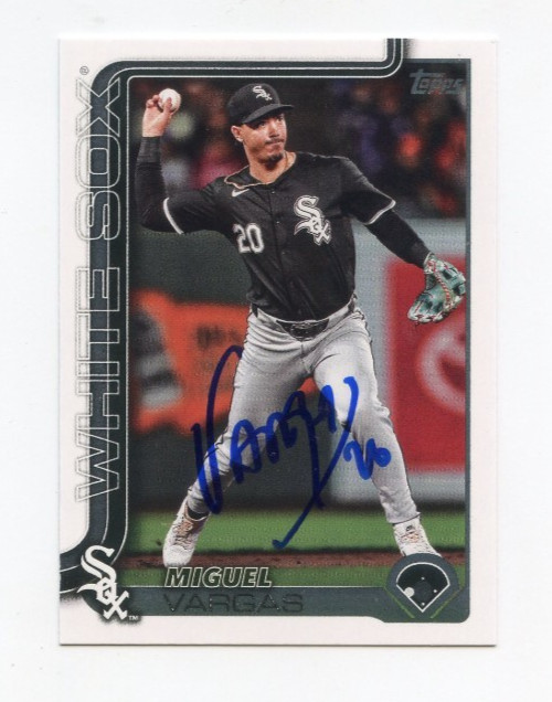 MIGUEL VARGAS SIGNED 2025 TOPPS BASEBALL CARD AUTO