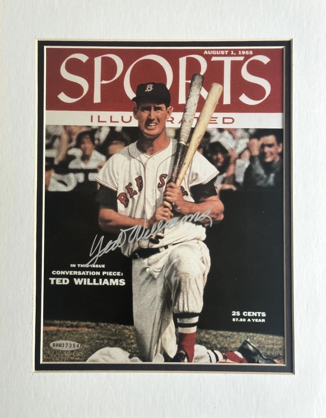 Ted Williams Signed 1955 Sports Illustrated Cover Display Upper Deck UDA