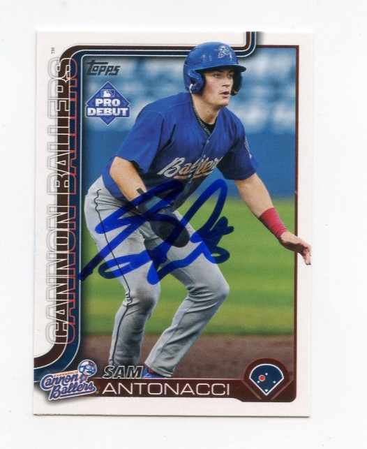 SAM ANTONACCI SIGNED AUTOGRAPHED 2025 TOPPS PRO DEBUT BASEBALL CARD AUTO