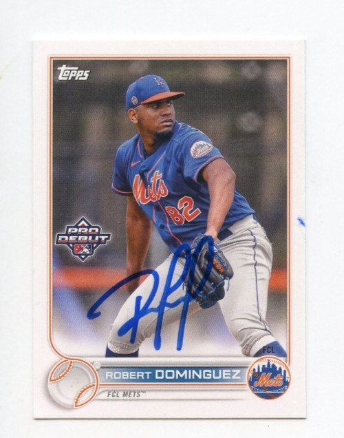 ROBERT DOMINGUEZ SIGNED AUTOGRAPHED 2022 TOPPS PRO DEBUT BASEBALL CARD AUTO