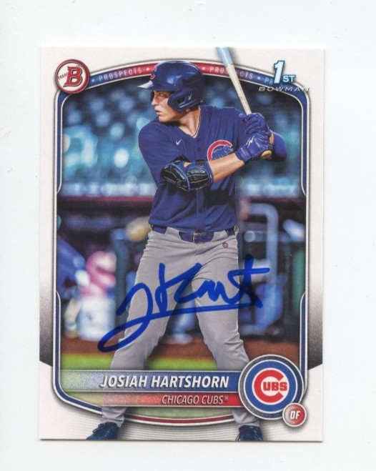 JOSIAH HARTSHORN SIGNED AUTOGRAPHED 2025 BOWMAN DRAFT BASEBALL CARD AUTO