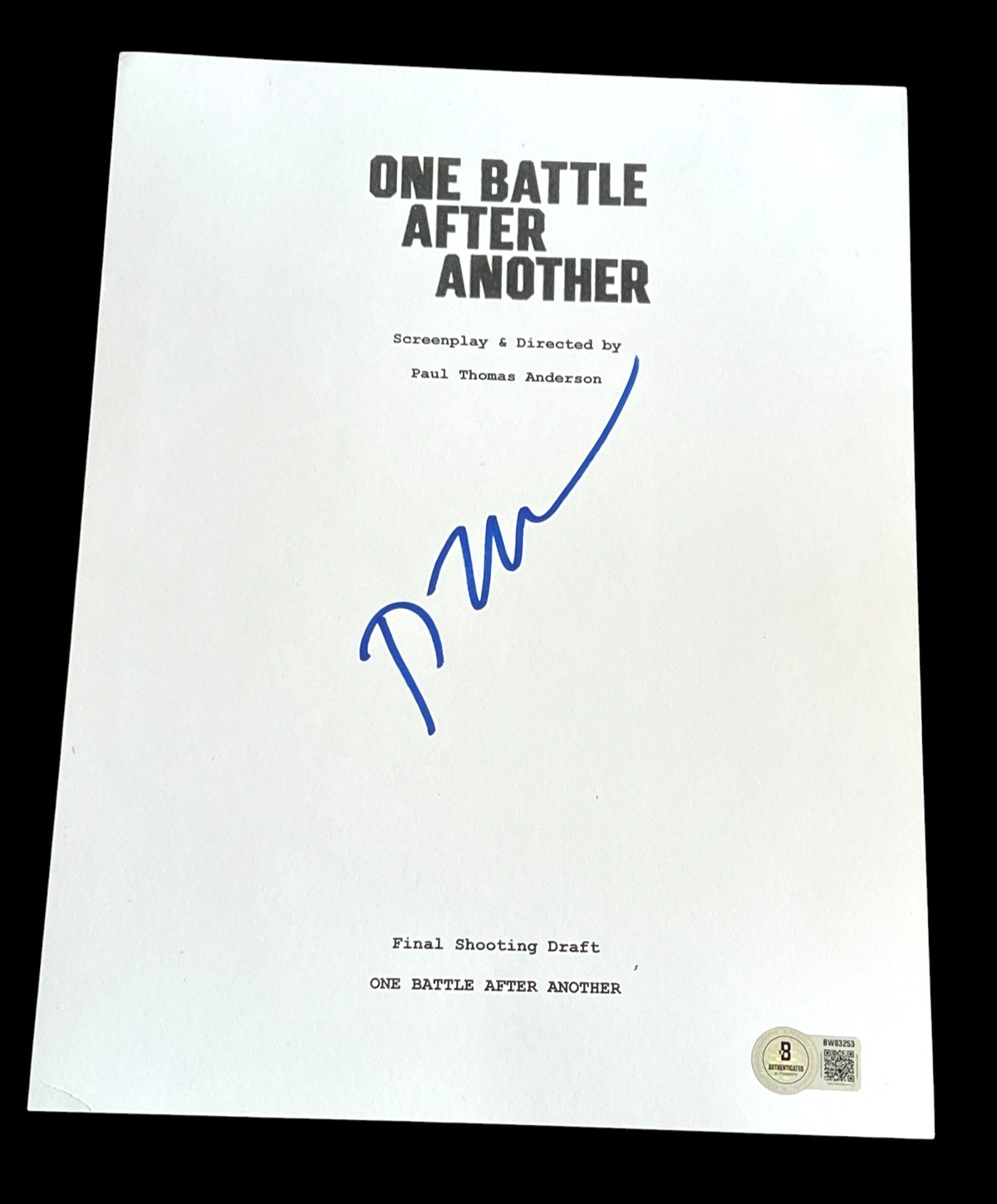 PAUL THOMAS ANDERSON SIGNED AUTOGRAPH SCRIPT ONE BATTLE AFTER ANOTHER BECKETT