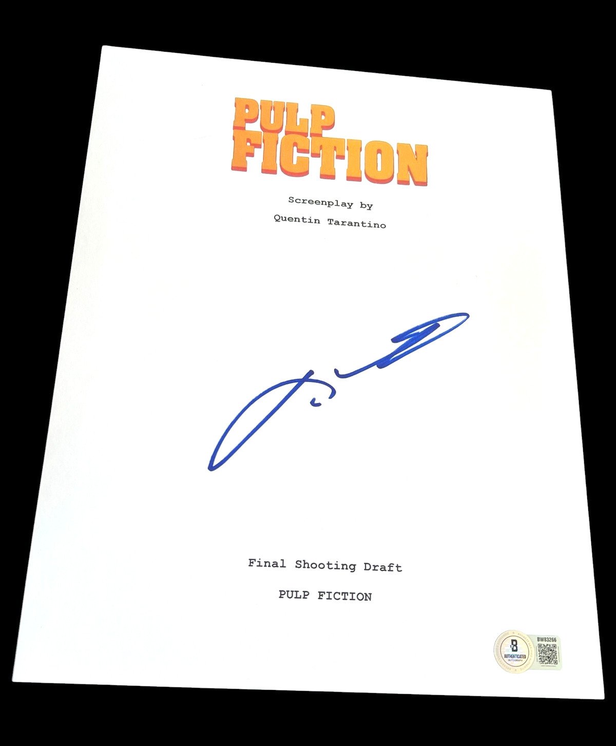 JOHN TRAVOLTA SIGNED AUTOGRAPH MOVIE SCRIPT PULP FICTION BECKETT BAS AUTO COA X2