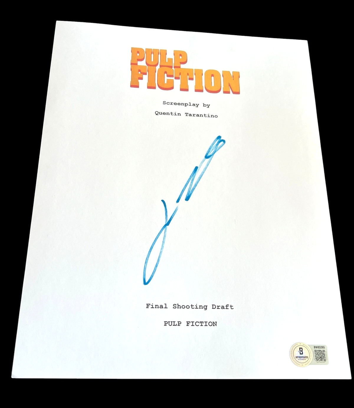 JOHN TRAVOLTA SIGNED AUTOGRAPH MOVIE SCRIPT PULP FICTION BECKETT BAS AUTO COA X2