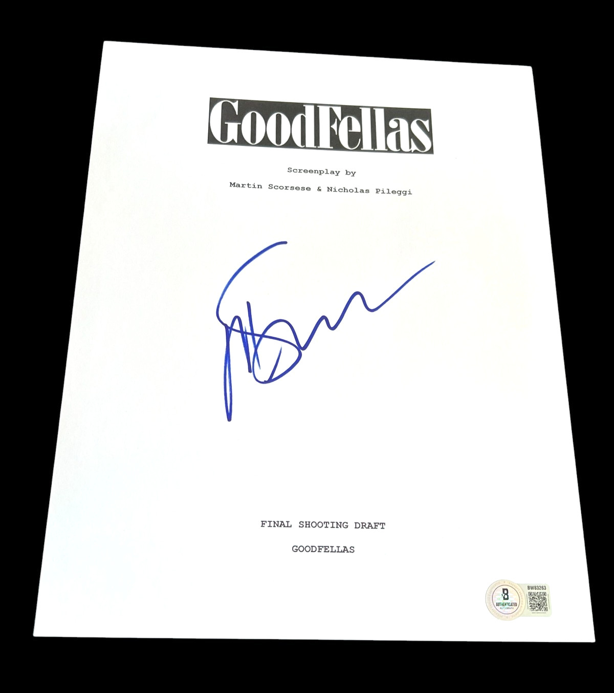 MARTIN SCORSESE SIGNED AUTOGRAPH MOVIE SCRIPT GOODFELLAS BECKETT BAS COA