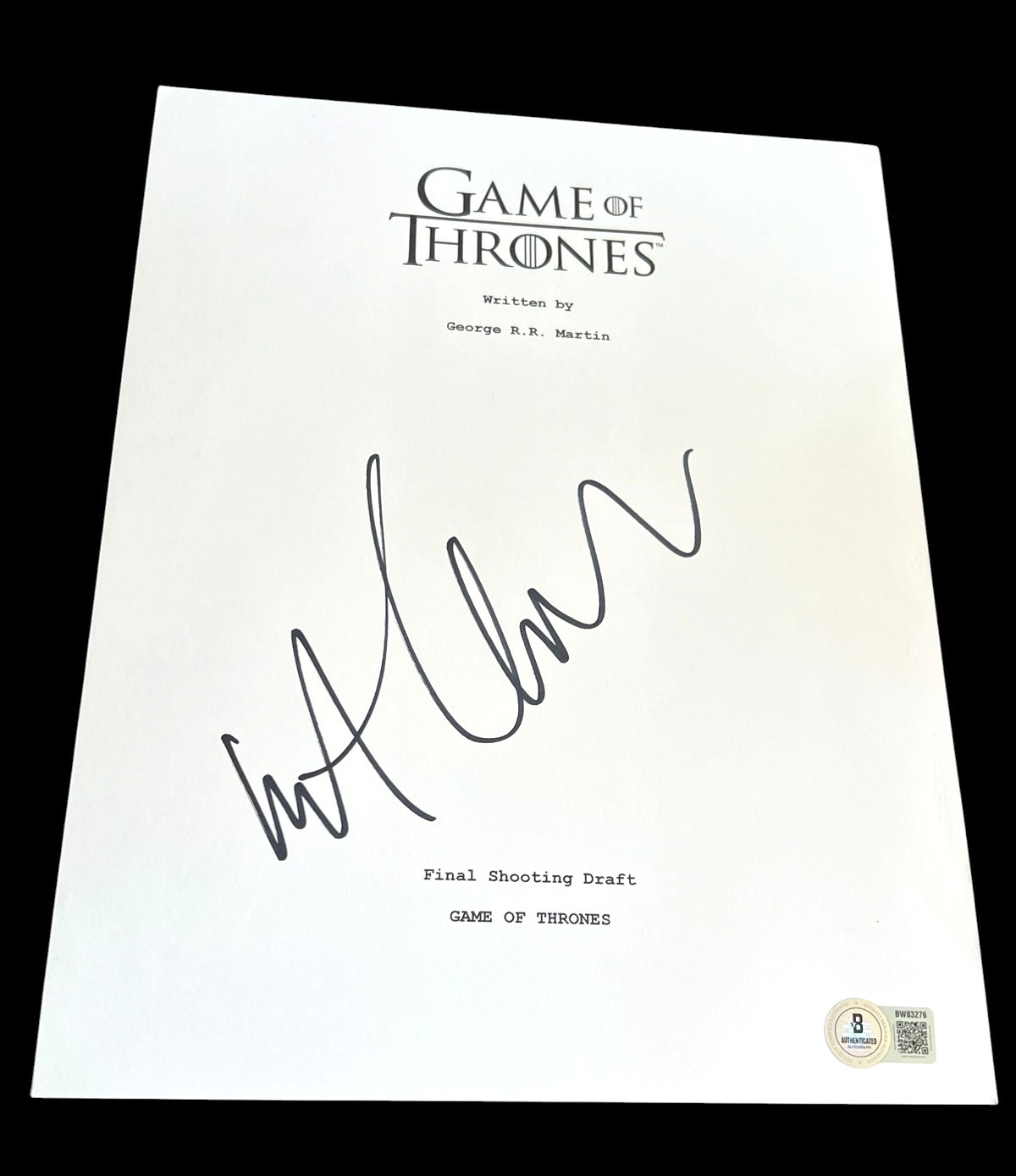 KIT HARINGTON SIGNED AUTOGRAPH SCRIPT GAME OF THRONES BECKETT BAS AUTO COA RARE