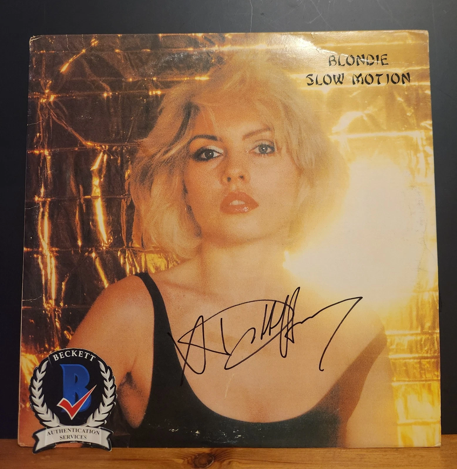 Debbie Harry Signed Blondie Vinyl Slow Motion Stunning Blonde Singer LP COA BAS