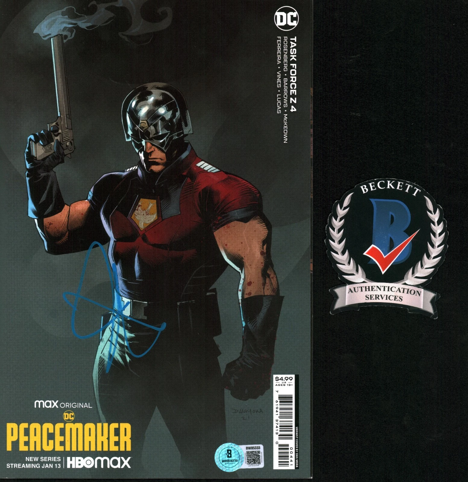John Cena Signed Comic Peacemaker Tv Variant DC Suicide Squad Beckett BAS COA