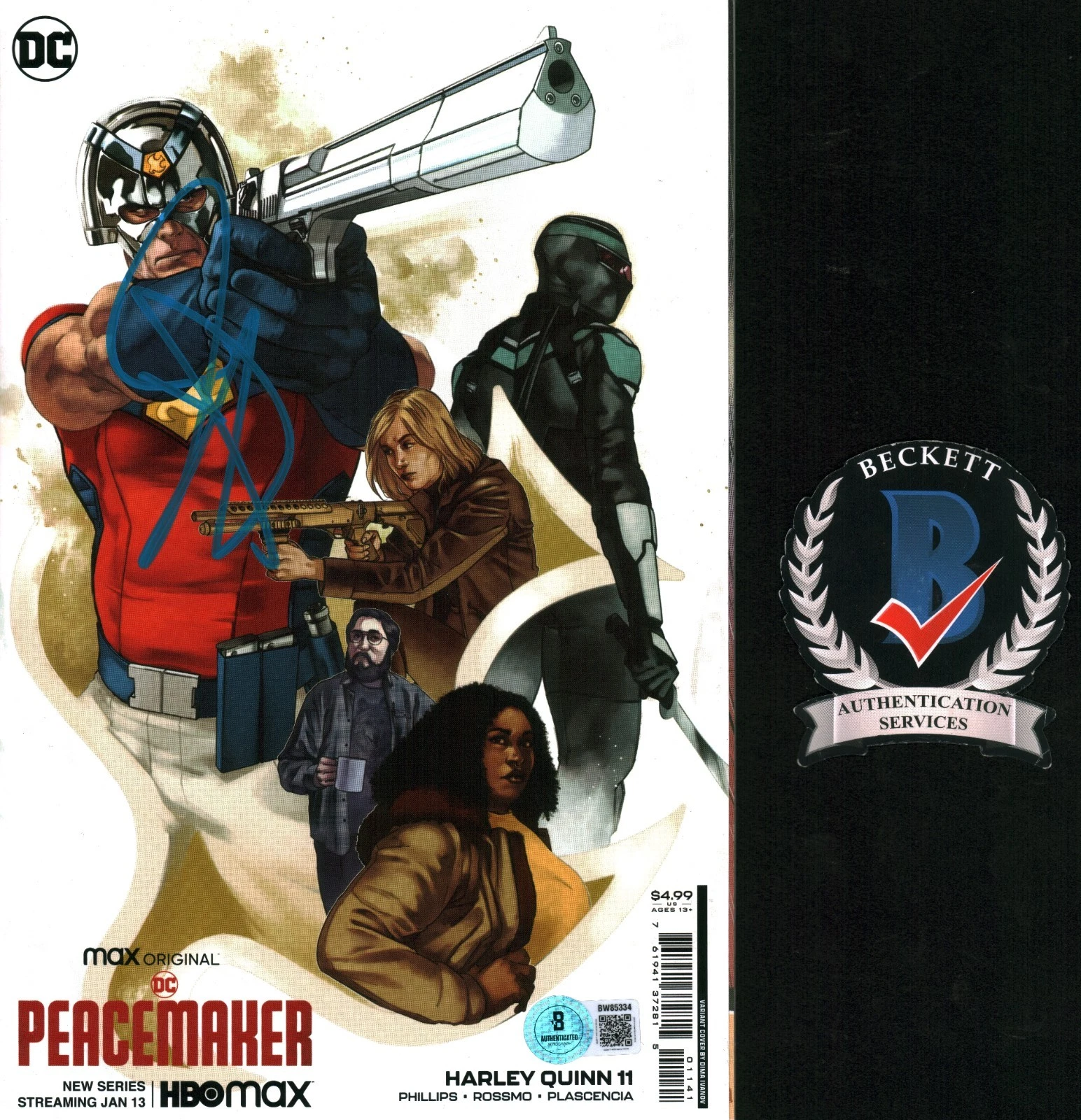 John Cena Signed Comic Peacemaker Tv Variant DC Harley Quinn 11 Beckett BAS COA