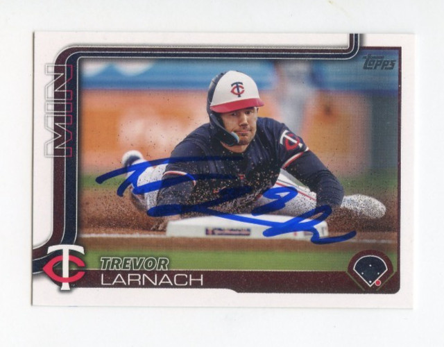 TREVOR LARNACH SIGNED AUTOGRAPHED 2025 TOPPS BASEBALL CARD AUTO