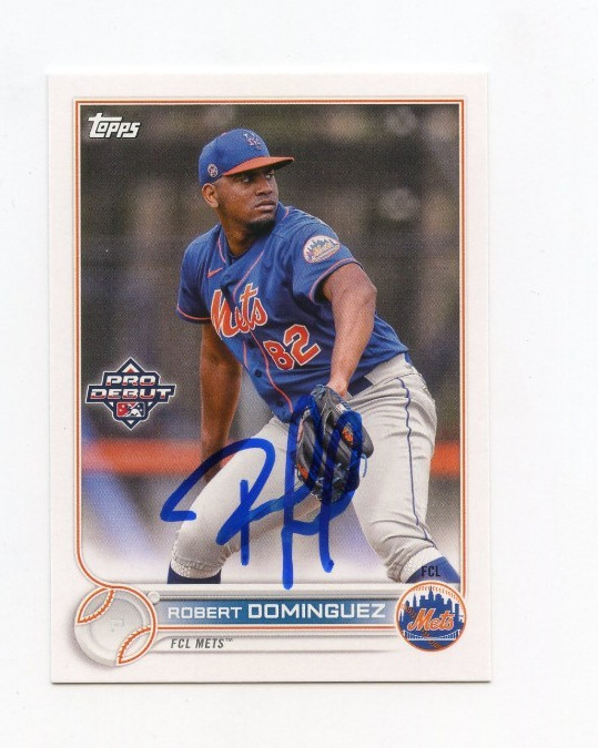 ROBERT DOMINGUEZ SIGNED AUTOGRAPHED 2022 TOPPS PRO DEBUT BASEBALL CARD AUTO