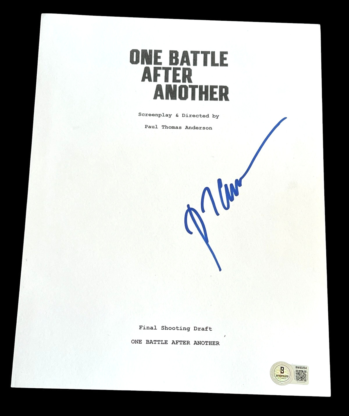 PAUL THOMAS ANDERSON SIGNED AUTOGRAPH SCRIPT ONE BATTLE AFTER ANOTHER BECKETT