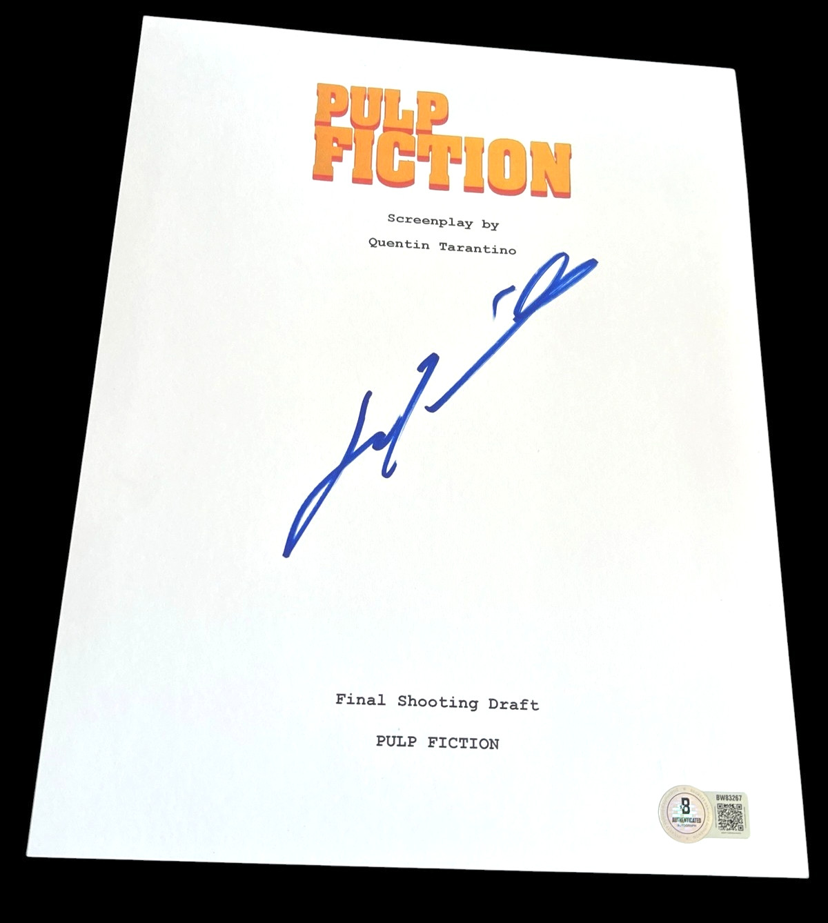 JOHN TRAVOLTA SIGNED AUTOGRAPH MOVIE SCRIPT PULP FICTION BECKETT BAS AUTO COA X1