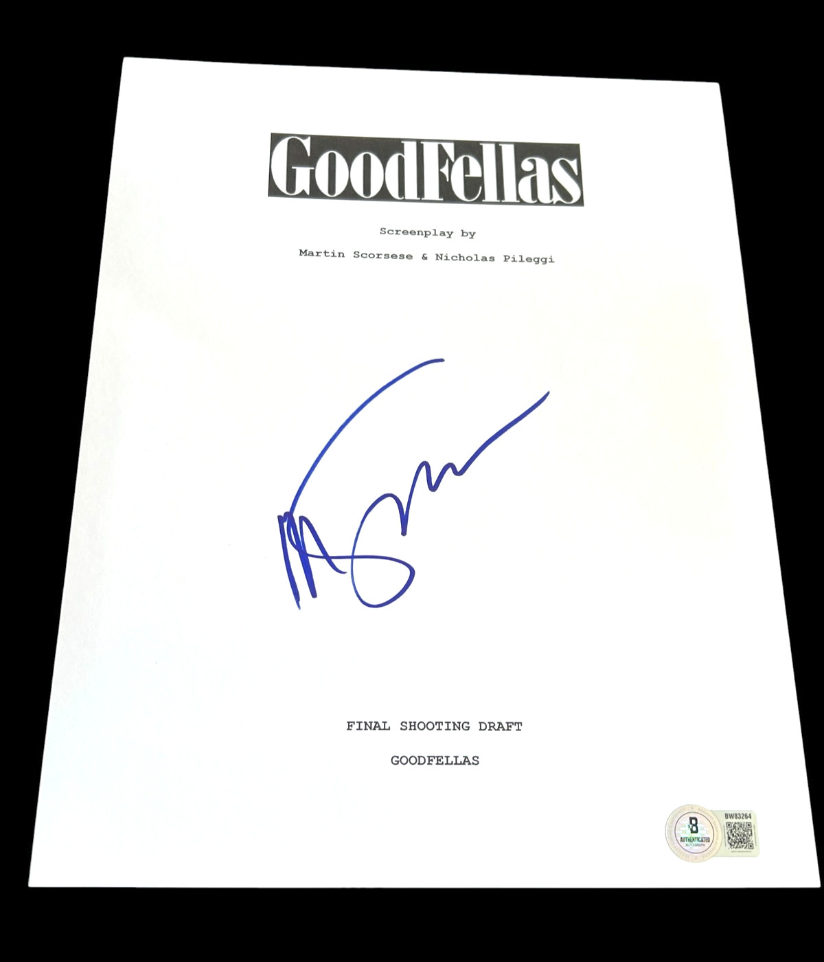 MARTIN SCORSESE SIGNED AUTOGRAPH MOVIE SCRIPT GOODFELLAS BECKETT BAS COA
