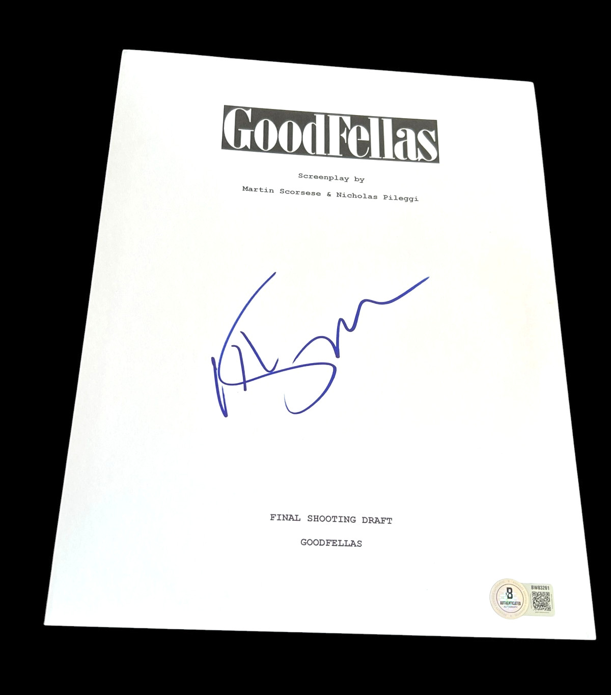 MARTIN SCORSESE SIGNED AUTOGRAPH MOVIE SCRIPT GOODFELLAS BECKETT BAS COA