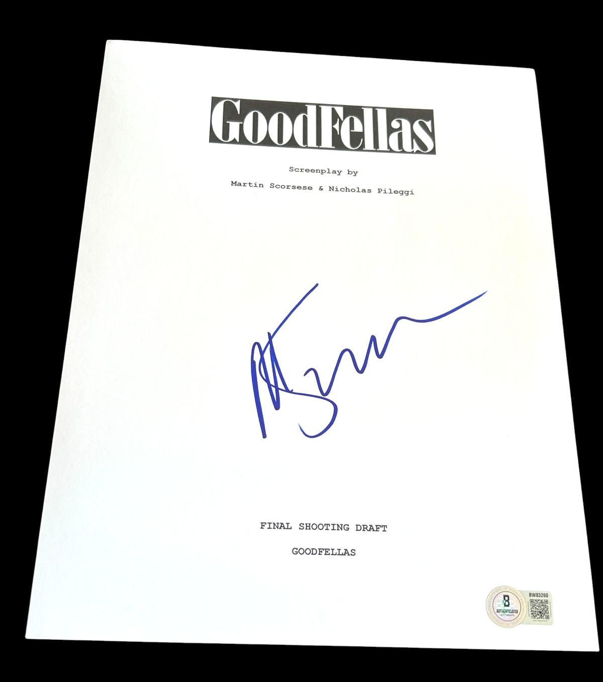 MARTIN SCORSESE SIGNED AUTOGRAPH MOVIE SCRIPT GOODFELLAS BECKETT BAS COA