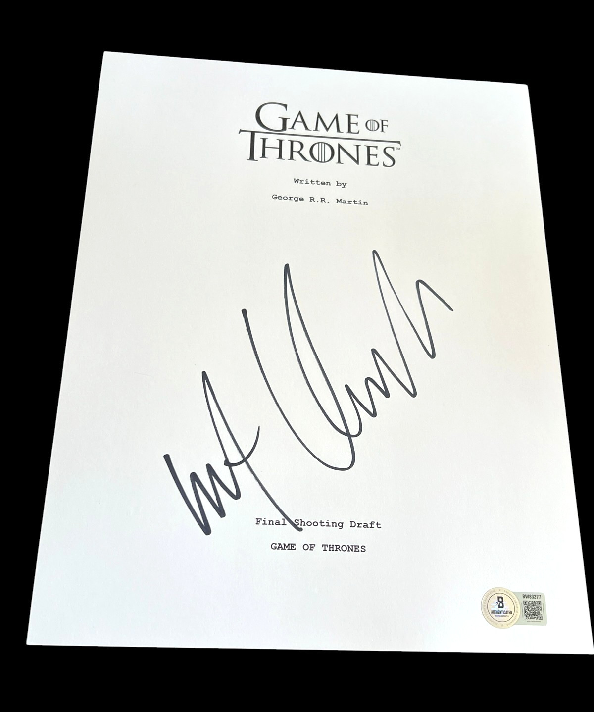 KIT HARINGTON SIGNED AUTOGRAPH SCRIPT GAME OF THRONES BECKETT BAS COA AUTO