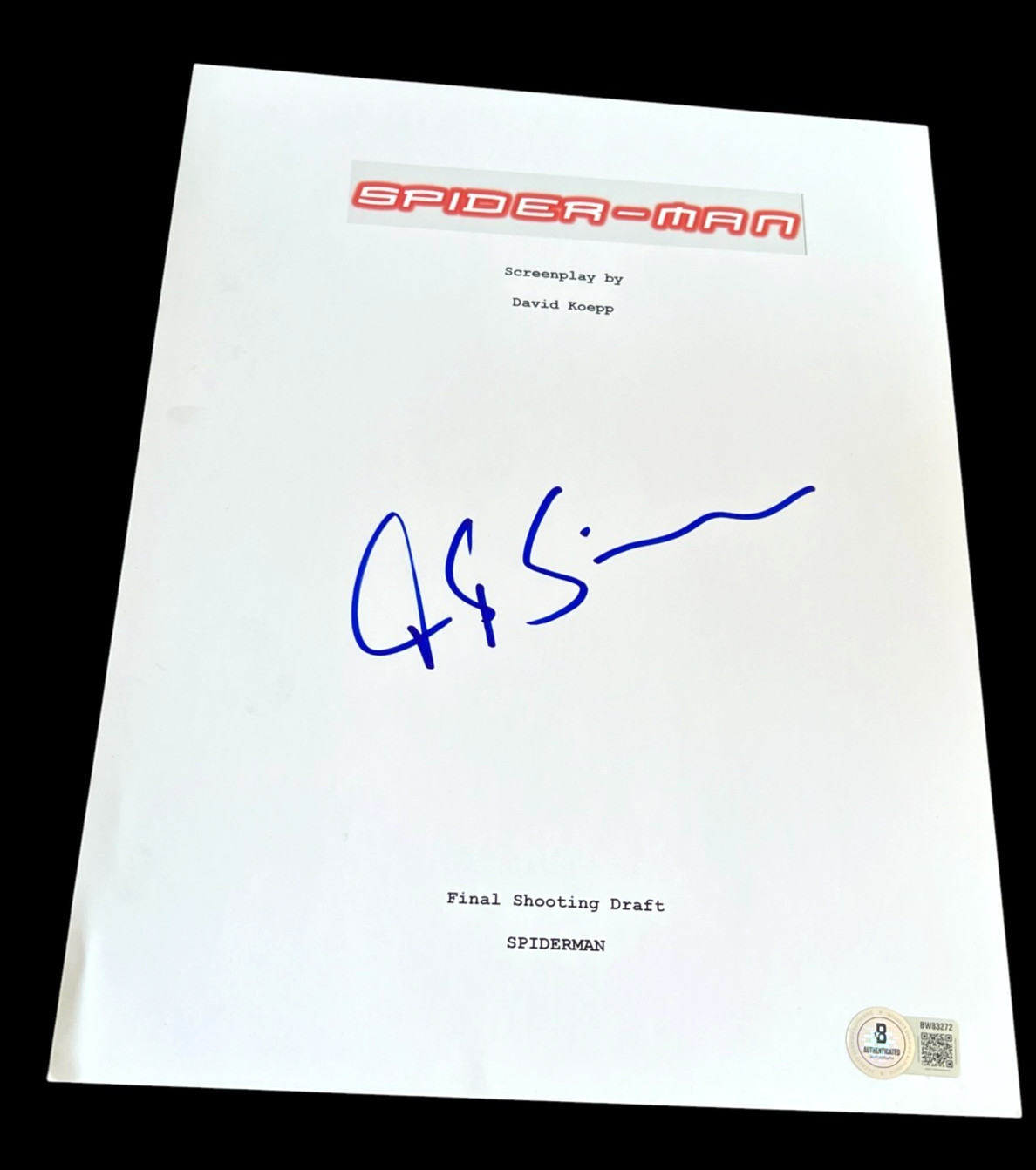 J.K. SIMMONS SIGNED AUTOGRAPH MOVIE SCRIPT SPIDERMAN BECKETT BAS AUTO COA D