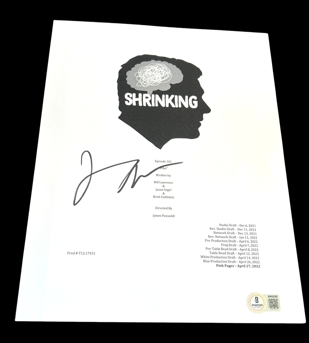 JASON SEGEL SIGNED AUTOGRAPH SCRIPT SHRINKING TELEVISION HARRISON FORD BECKETT D