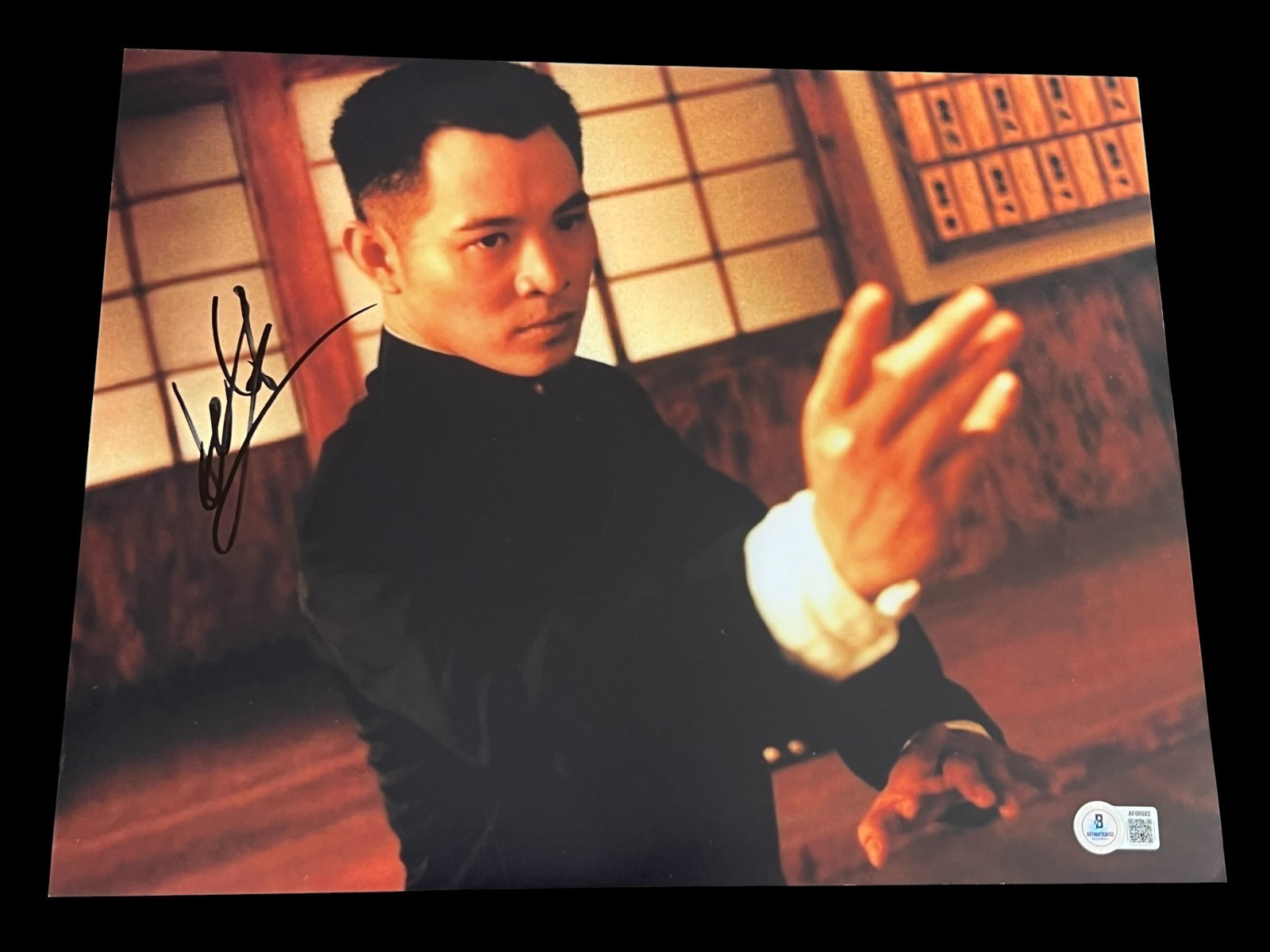 JET LI SIGNED AUTOGRAPH 11x14 PHOTO FIST OF LEGEND LETHAL WEAPON BECKETT BAS COA