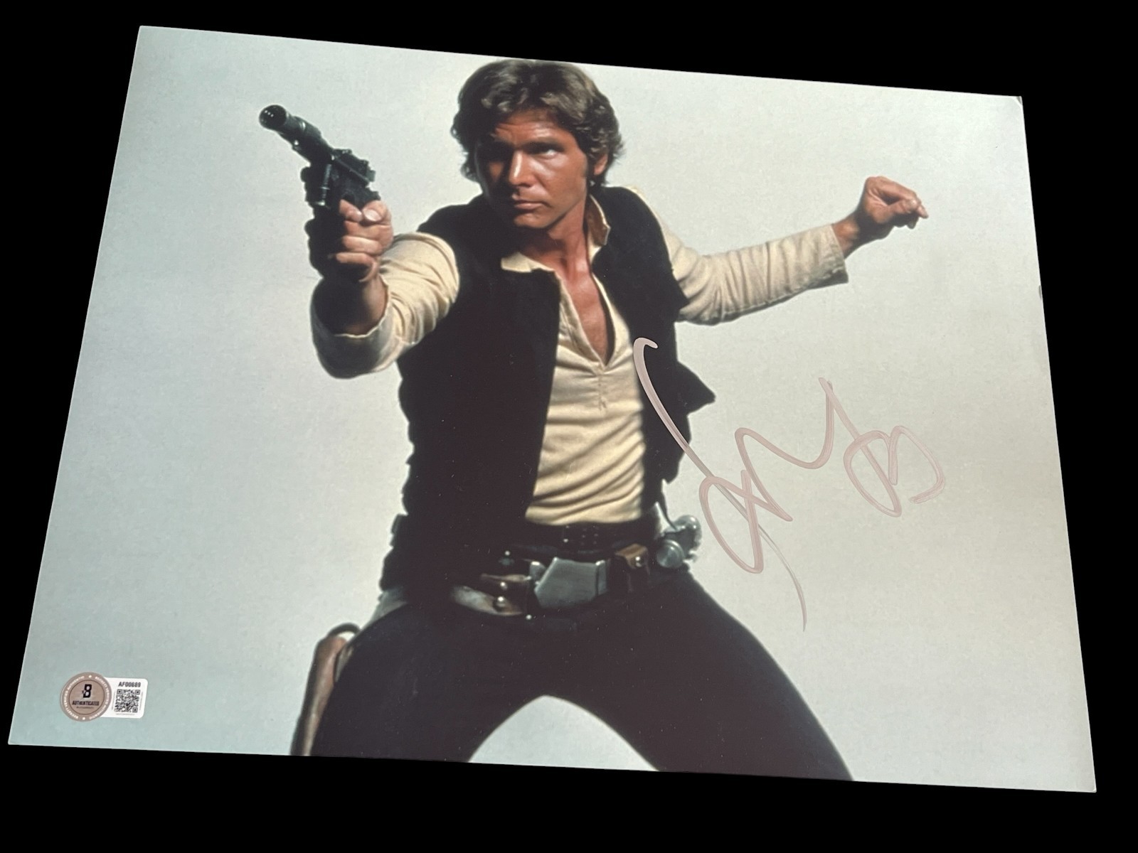 HARRISON FORD SIGNED AUTOGRAPH 11x14 PHOTO STAR WARS RETURN JEDI BECKETT BAS COA
