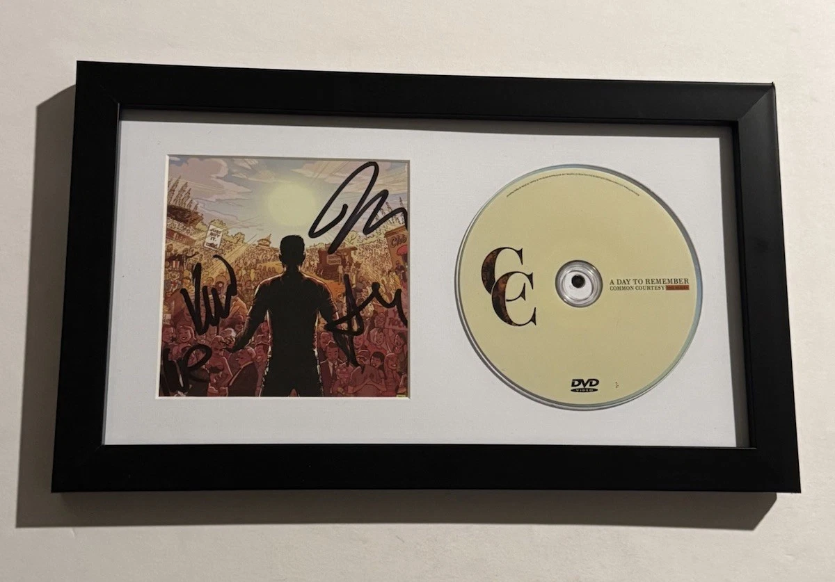 A DAY TO REMEMBER FULL BAND SIGNED CD FRAMED ROCK BAND JEREMY MCKINNON COA