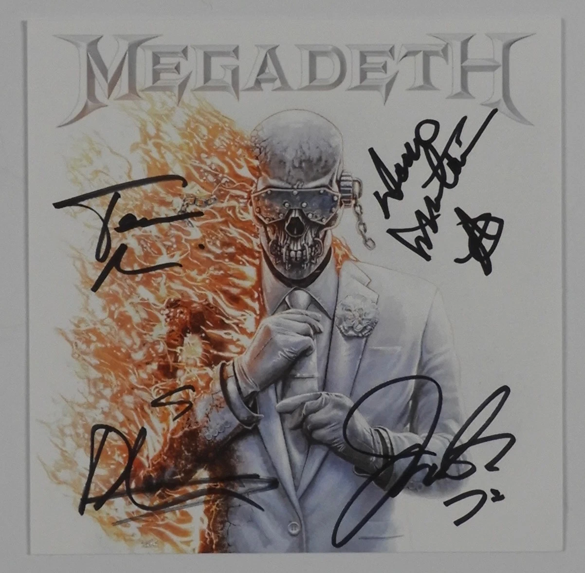 Megadeth JSA Signed Autograph Record Vinyl Fully Signed Insert Dave Mustaine