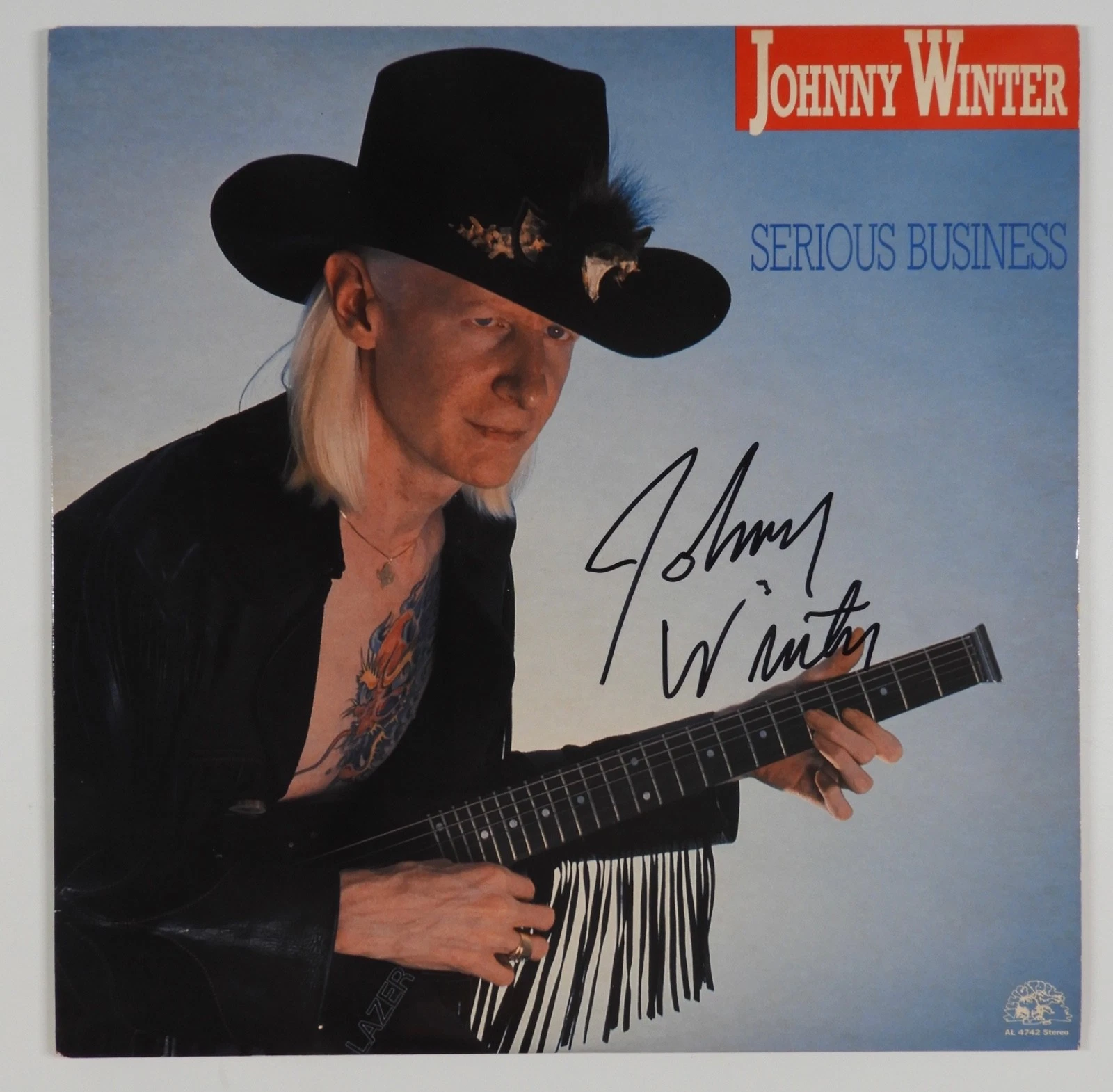 Johnny Winter JSA Signed Autograph Album Record Vinyl Serious Business