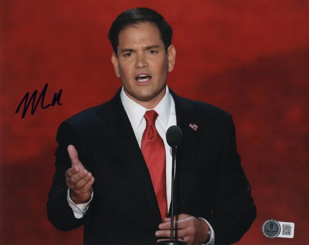 Marco Rubio Signed Autograph 8x10 Photo - 2028 President Frontrunner Beckett COA