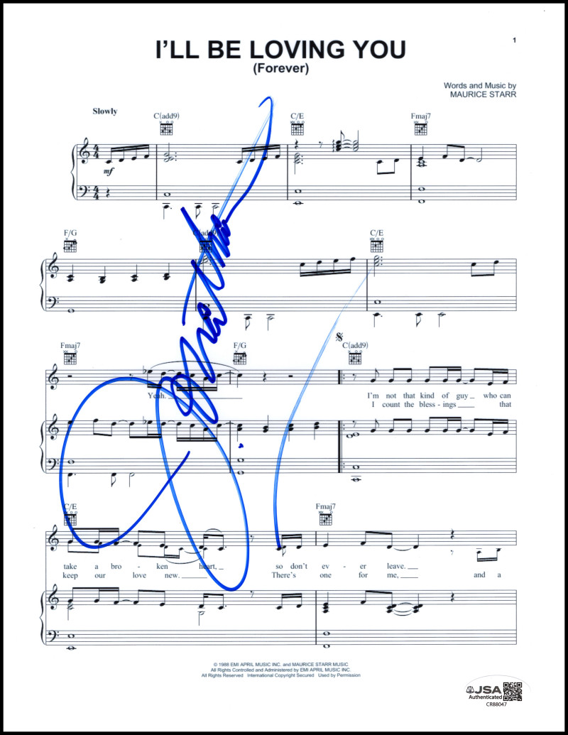 Jonathan Knight New Kids on the Block Signed Autograph Loving You Sheet Music