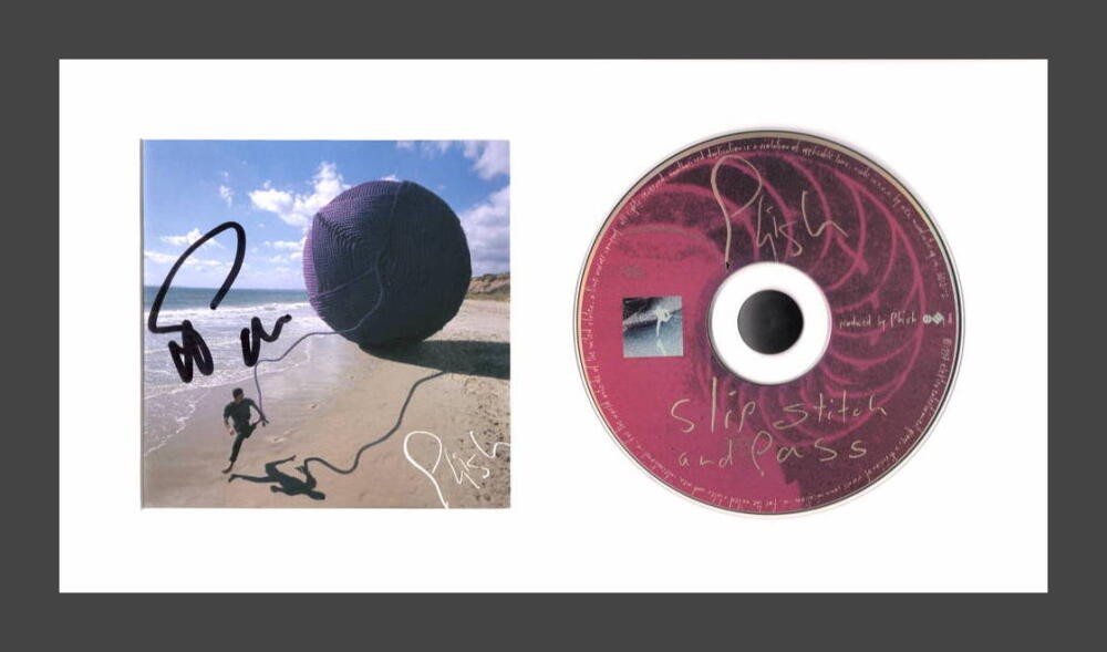 Trey Anastasio Phish Signed Autograph Slip Stitch and Pass Framed CD Display BAS