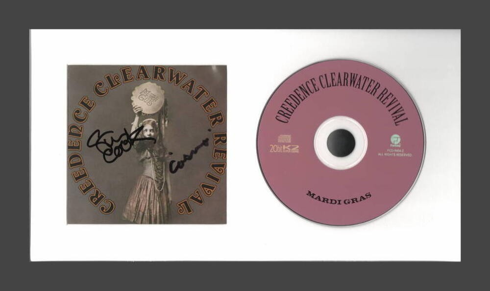 STU COOK SIGNED AUTOGRAPH CREEDENCE CLEARWATER REVIVAL FRAMED CD DISPLAY w/ JSA