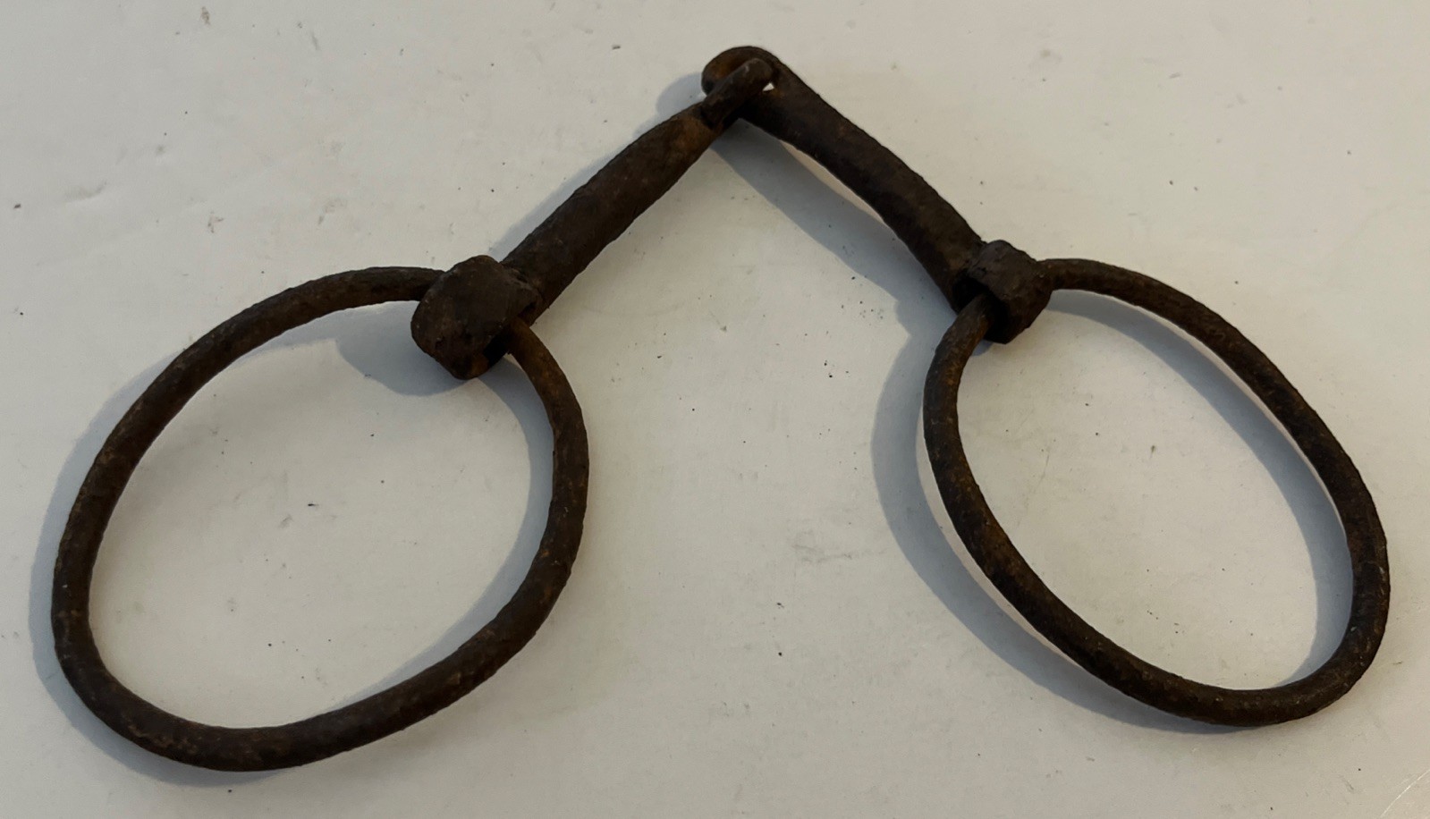 ANTIQUE Hand Forged Iron Figure 8 linked Snaffle Horse Bit rare