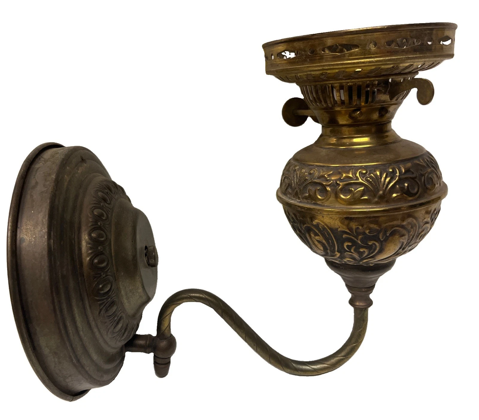Rare Vintage Folding Wall Sconce or Table Oil Lamp Brass