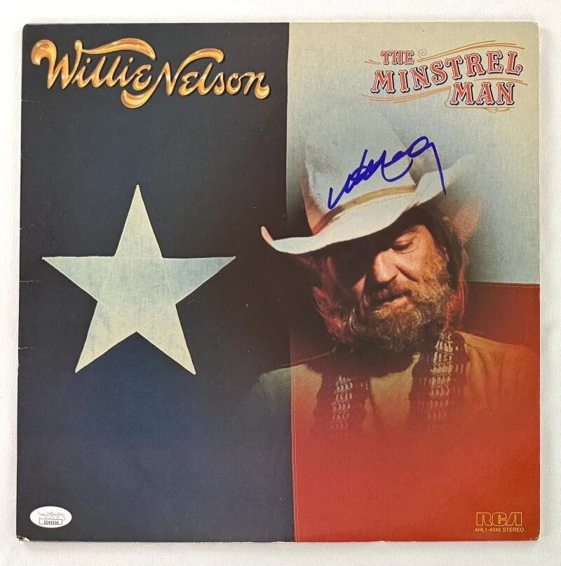 Willie Nelson Signed Autograph The Minstrel Man Album Vinyl Record LP w/ JSA COA