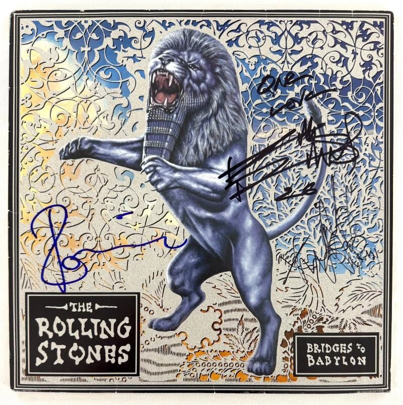 Keith Richards Charlie Watts & Ronnie Signed Autograph Rolling Stones Album BAS