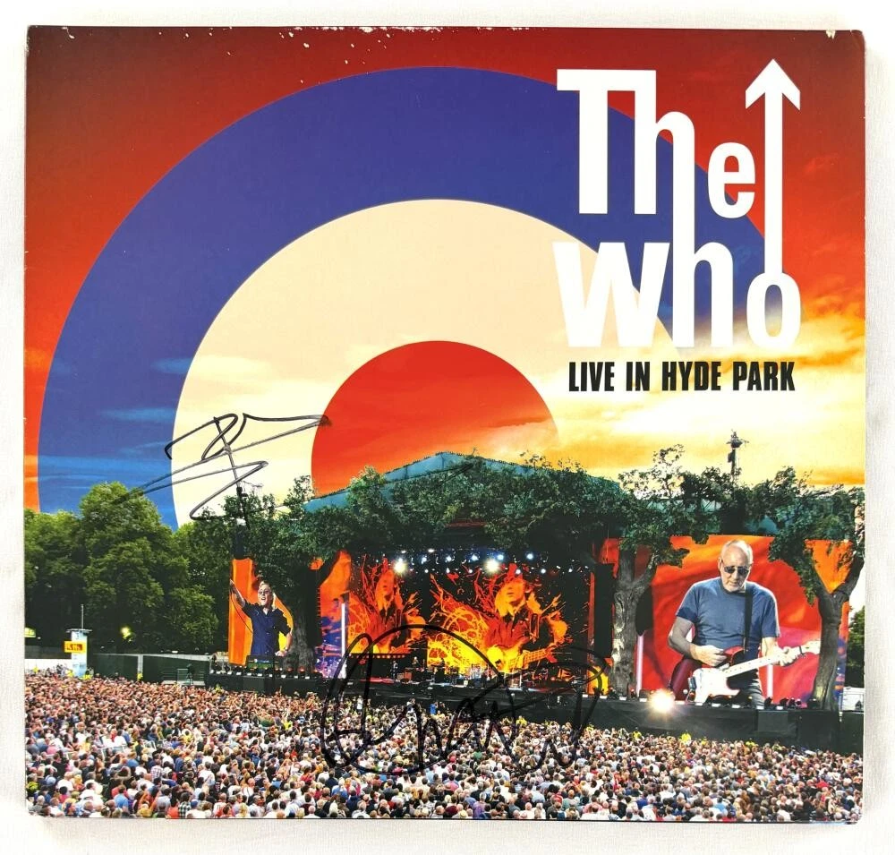 Pete Townshend & Roger Daltrey Signed Autograph Who Live Hyde Park Album BAS COA