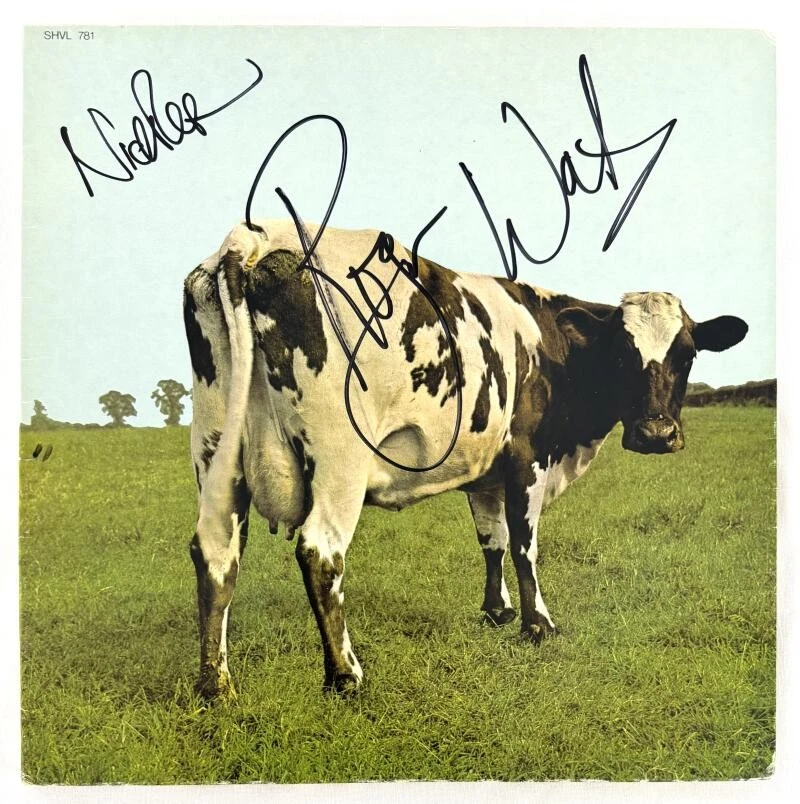 Roger Waters & Mason Signed Autograph Pink Floyd Atom Heart Mother Album BAS COA