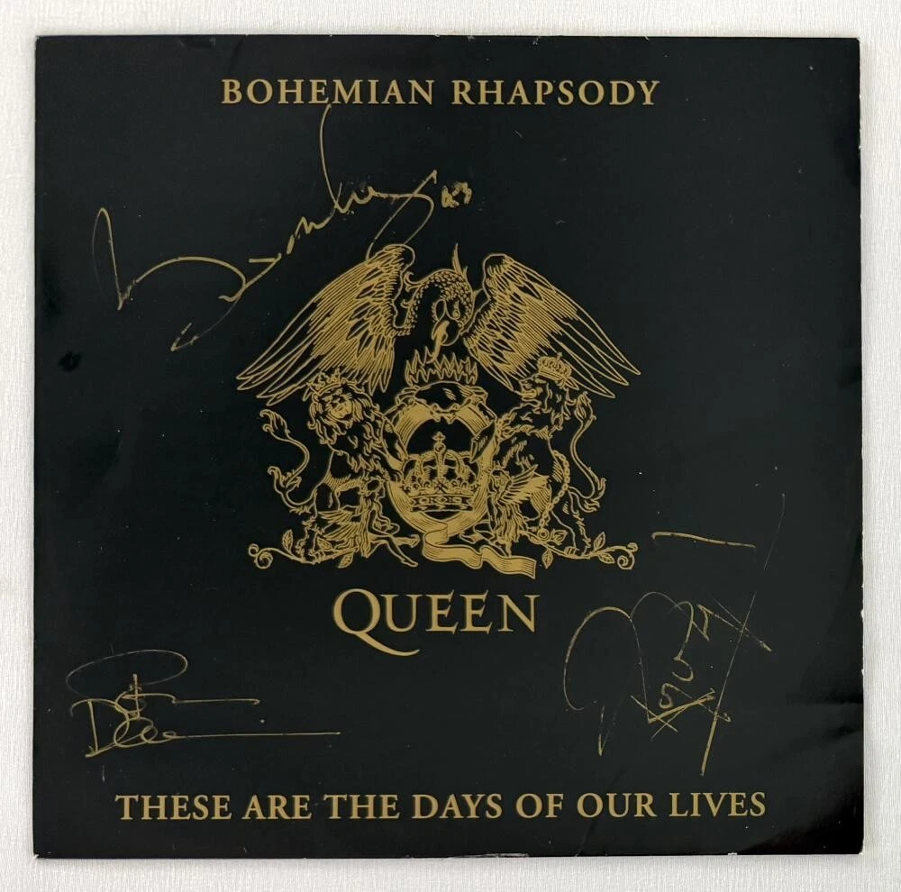 Brian May John Deacon & Taylor Signed Queen Bohemian Rhapsody 45 RMP JSA COA