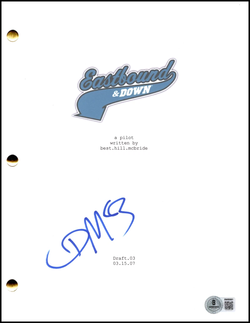 Danny McBride Kenny Powers Signed Autograph Eastbound & Down Script Beckett COA