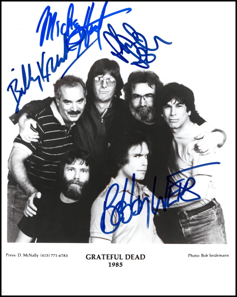 Bob Weir Phil Lesh Mickey Hart +1 Signed Autograph 8x10 Grateful Dead Photo JSA