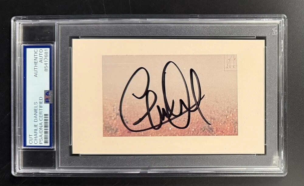 Charlie Daniels Signed Autograph PSA/DNA COA Slabbed Band Cut Signature Card