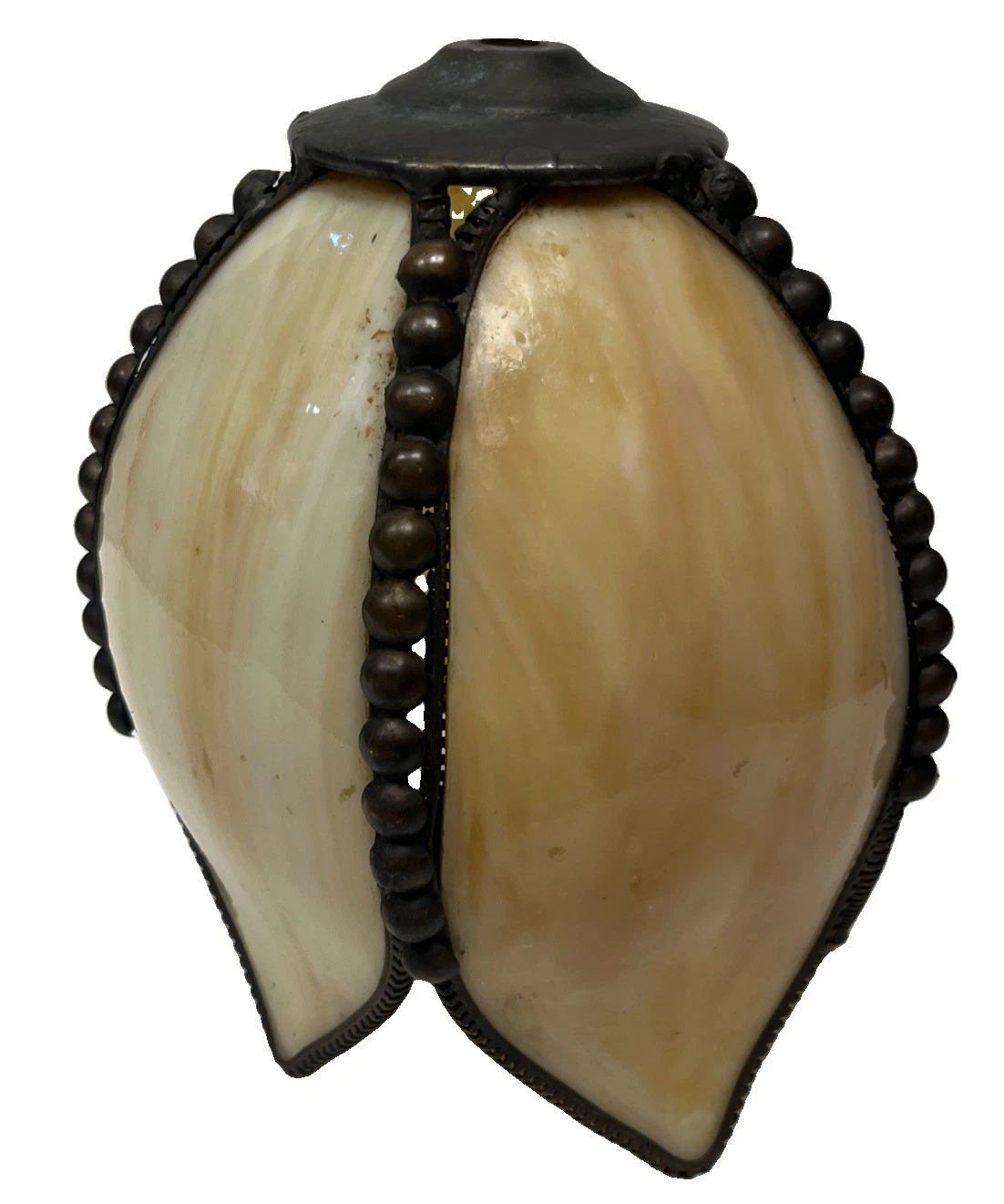Victorian Tulip Slag Glass Pendant 5 Panel Hanging Lamp 8”x7”